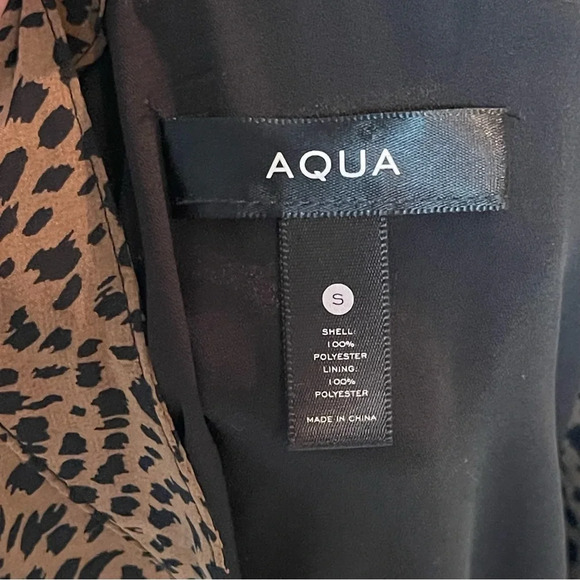 Aqua Printed Ruffle Mini Dress Brown Leopard Print Bloomingdale’s Size S - Picture 14 of 16